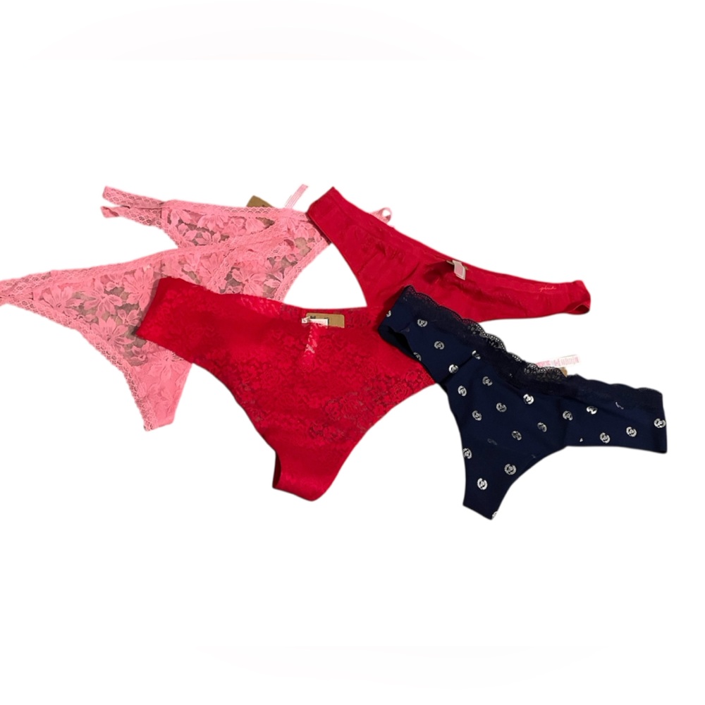 Victoria’s Secret PINK Thong Panties‎ Bundle NWT | 5 Pack | XL